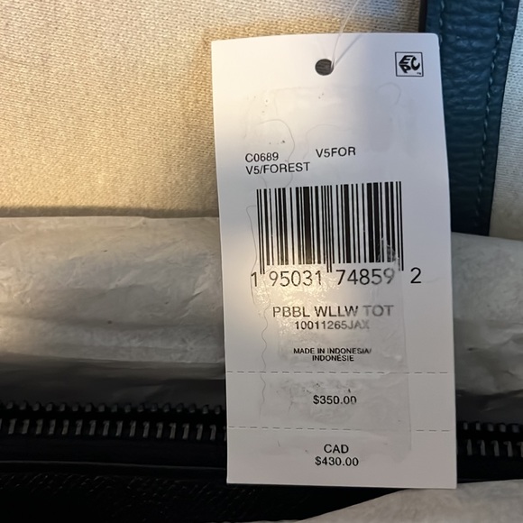 New Coach Willow Tote in Forest green - Picture 4 of 7